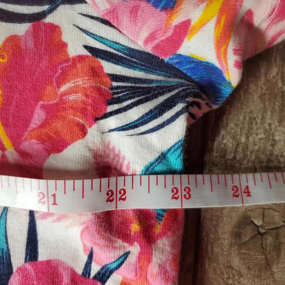 Time and Tru Tropical Floral Short Sleeve Tee Size XXXL 3XG 22 100% Cotton - Picture 6 of 9
